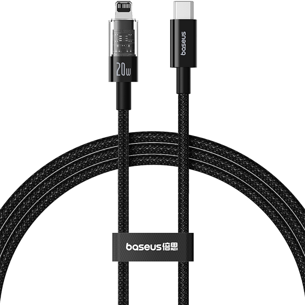 Levně Baseus Datový kabel Gem USB-C to Lightning 20W 1m Cluster Black