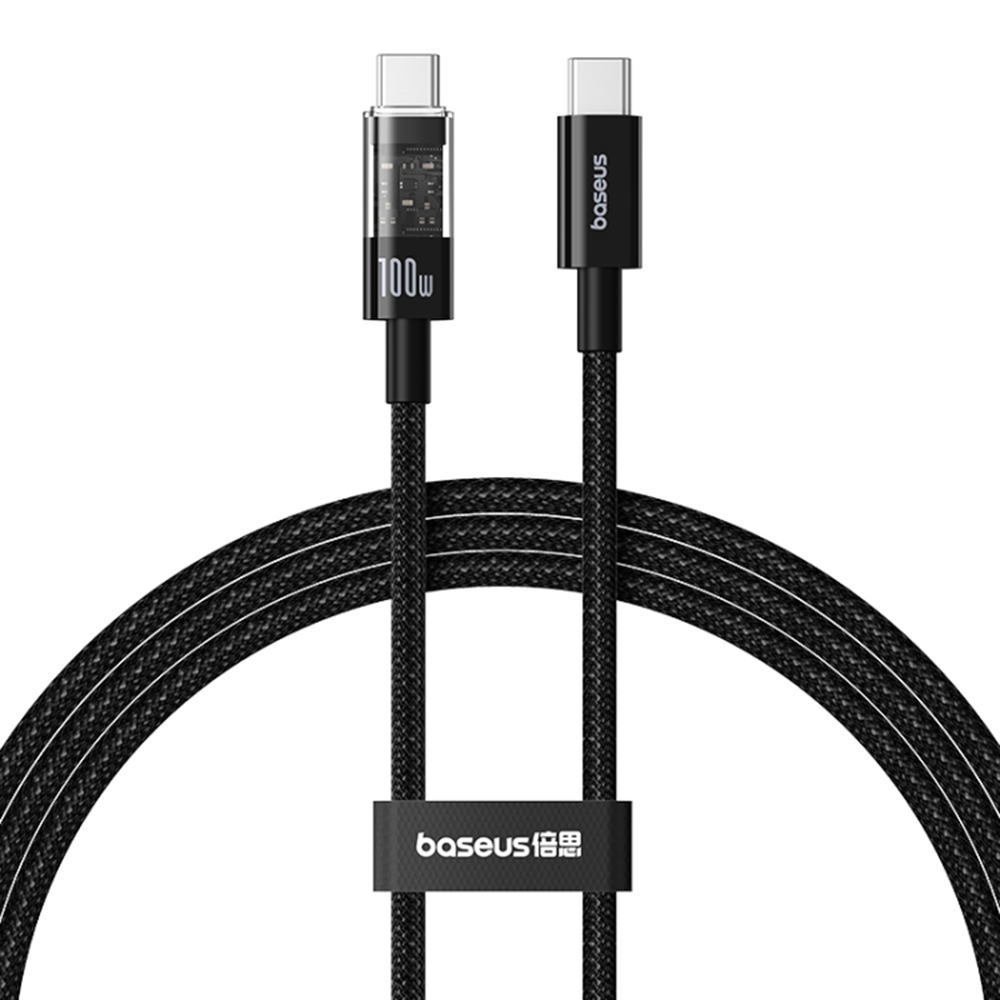 Levně Baseus Data Cable Gem Type-C na Type-C 100W 2m Cluster Black