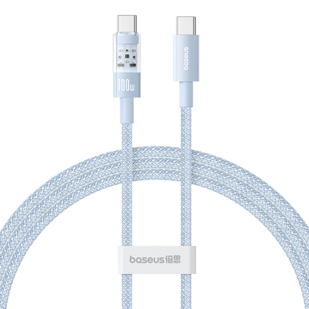 Levně Baseus Data Cable Gem Type-C to Type-C 100W 2m Galaxy Blue