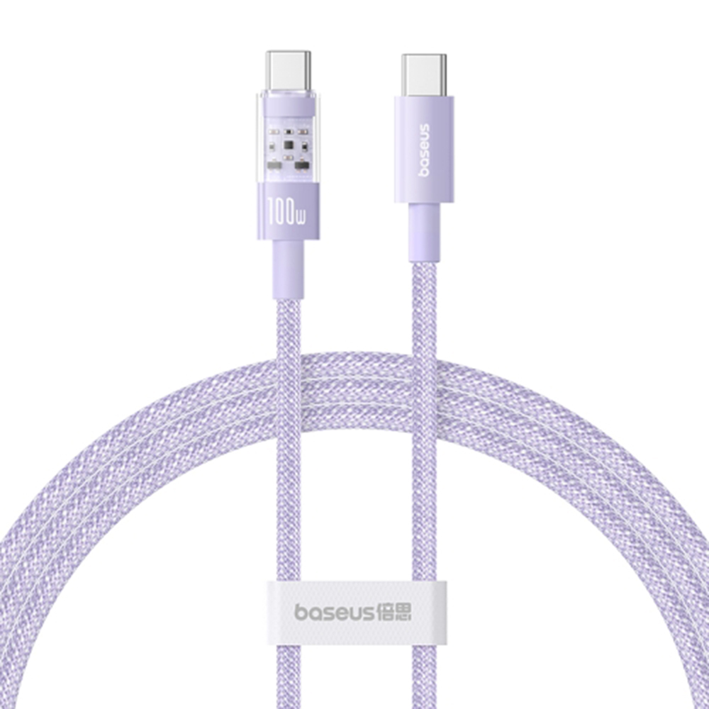 Levně Baseus Data Cable Gem Type-C na Type-C 100W 1m Nebula Purple