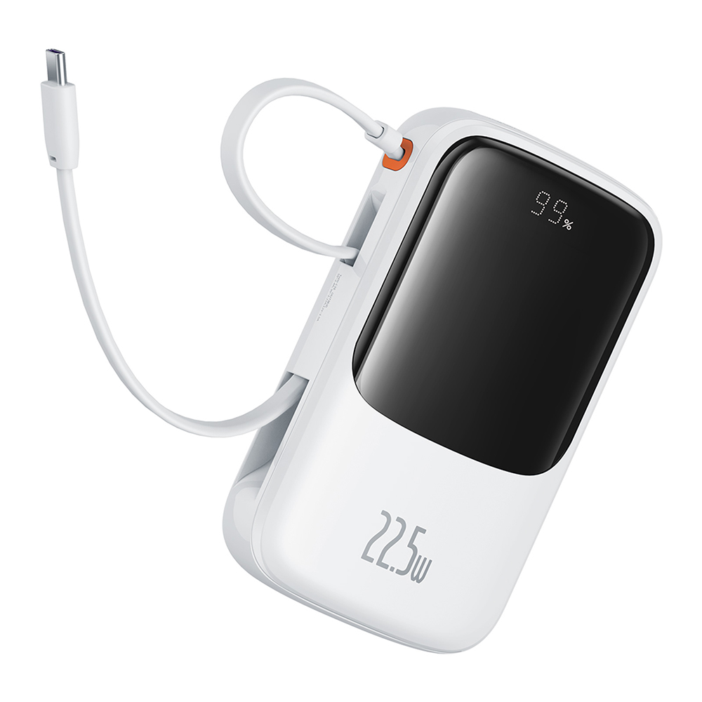 Levně Baseus Power Bank Qpow Pro+ 10000mAh 22.5W Kabel Type-C Bílý