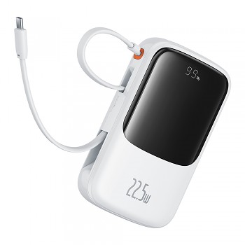 Baseus Power Bank Qpow Pro+ 10000mAh 22.5W Kabel Type-C Bílý
