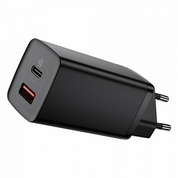 Baseus Nástěnná Rychlonabíječka GaN Lite 65W USB Type-C Černá