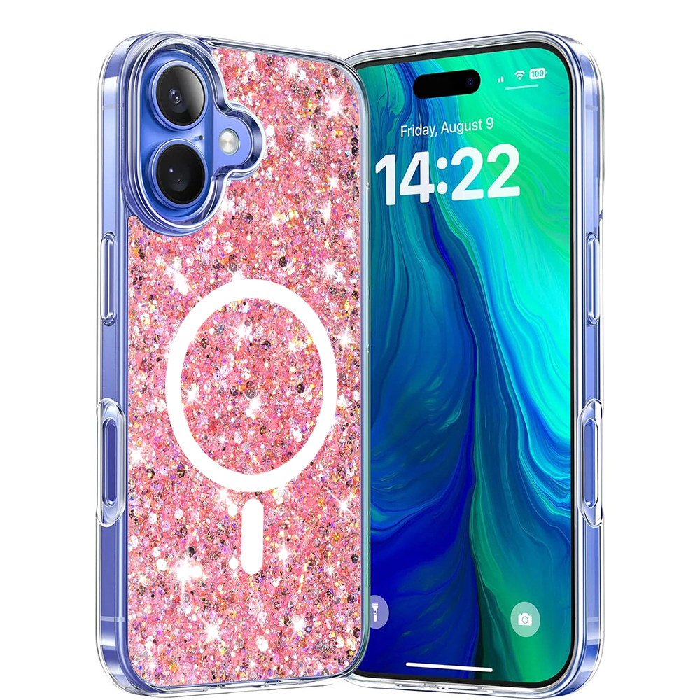 Levně Techsuit Sparkly Glitter MagSafe iPhone 16 Plus Růžová