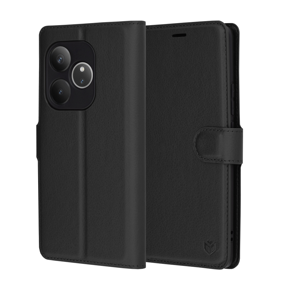 Levně Techsuit Kožené pouzdro Realme GT 6 GT 6T Black