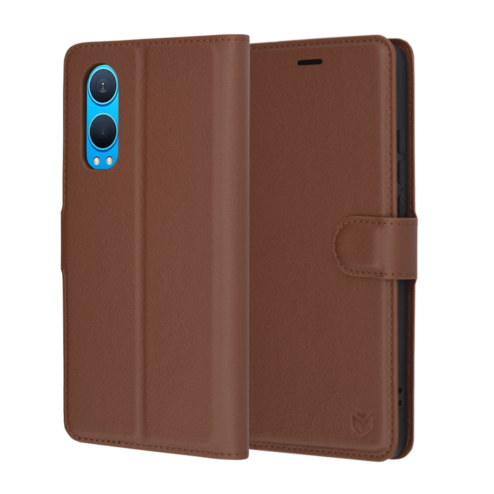Levně Techsuit kožené folio OnePlus Nord CE4 Lite hnědá