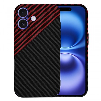 Techsuit Carbonite FiberShell iPhone 16 Red Vortex
