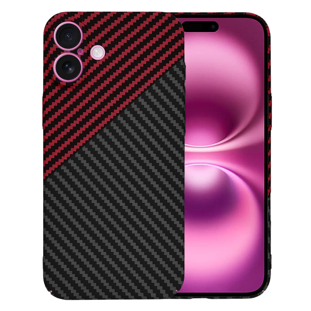 Levně Techsuit Carbonite FiberShell iPhone 16 Plus obal RedVortex