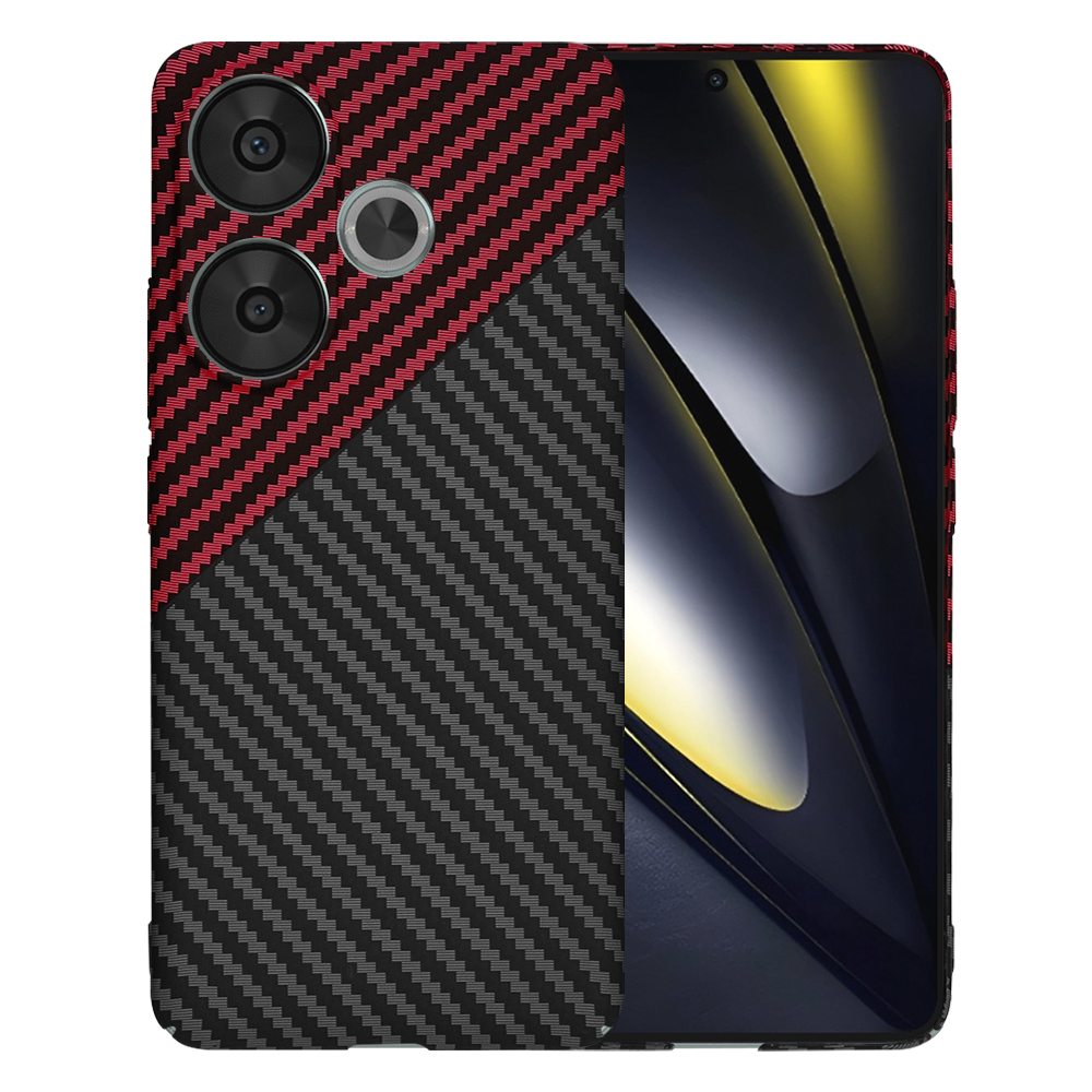Levně Techsuit Carbonite FiberShell Xiaomi Poco F6 Red Vortex