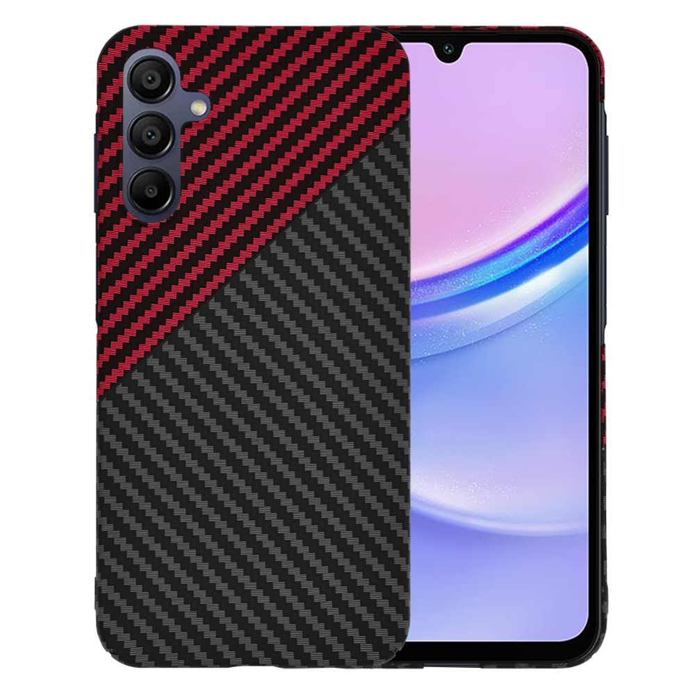 Levně Techsuit Carbonite FiberShell Samsung A15 4G 5G RedVortex