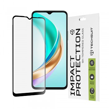 Techsuit 111D Celoplošné lepené sklo Honor X6b černé