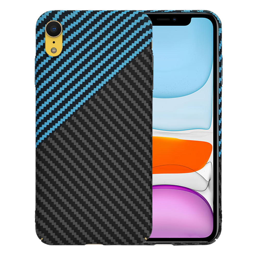 Levně Techsuit Carbonite FiberShell pouzdro iPhone XR modré