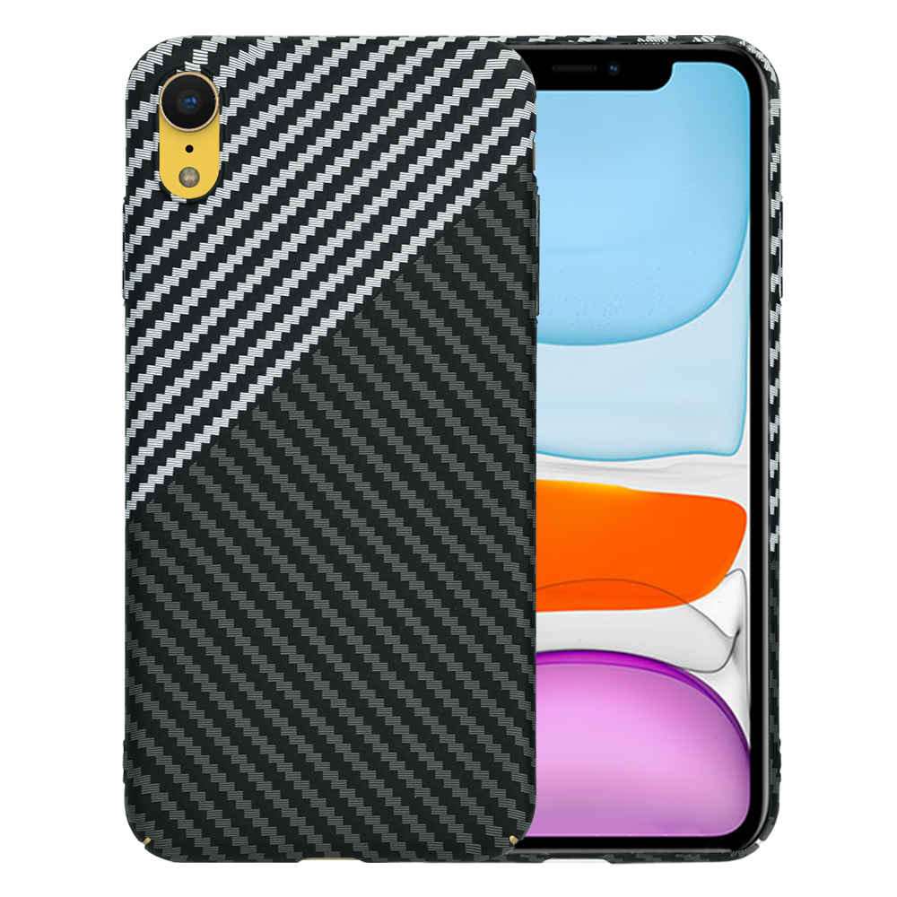 Levně Techsuit Carbonite FiberShell pouzdro iPhone XR tmavě šedé