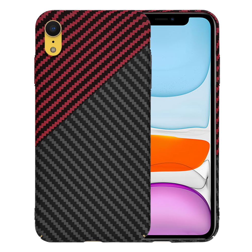 Levně Techsuit Carbonite FiberShell kryt iPhone XR červený Vortex