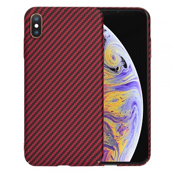 Techsuit Carbonite FiberShell kryt iPhone XS Max červený
