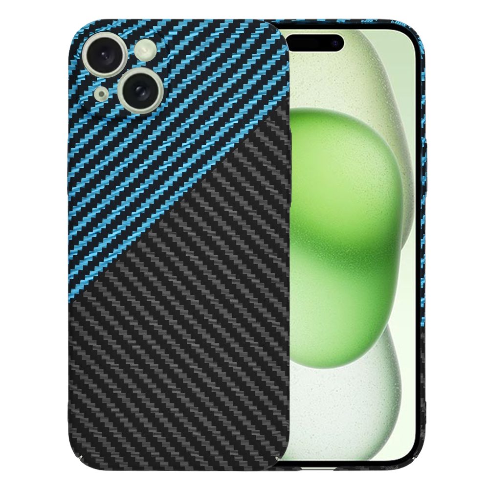 Levně Techsuit Carbonite FiberShell pro iPhone 15 Plus v modré Pulse