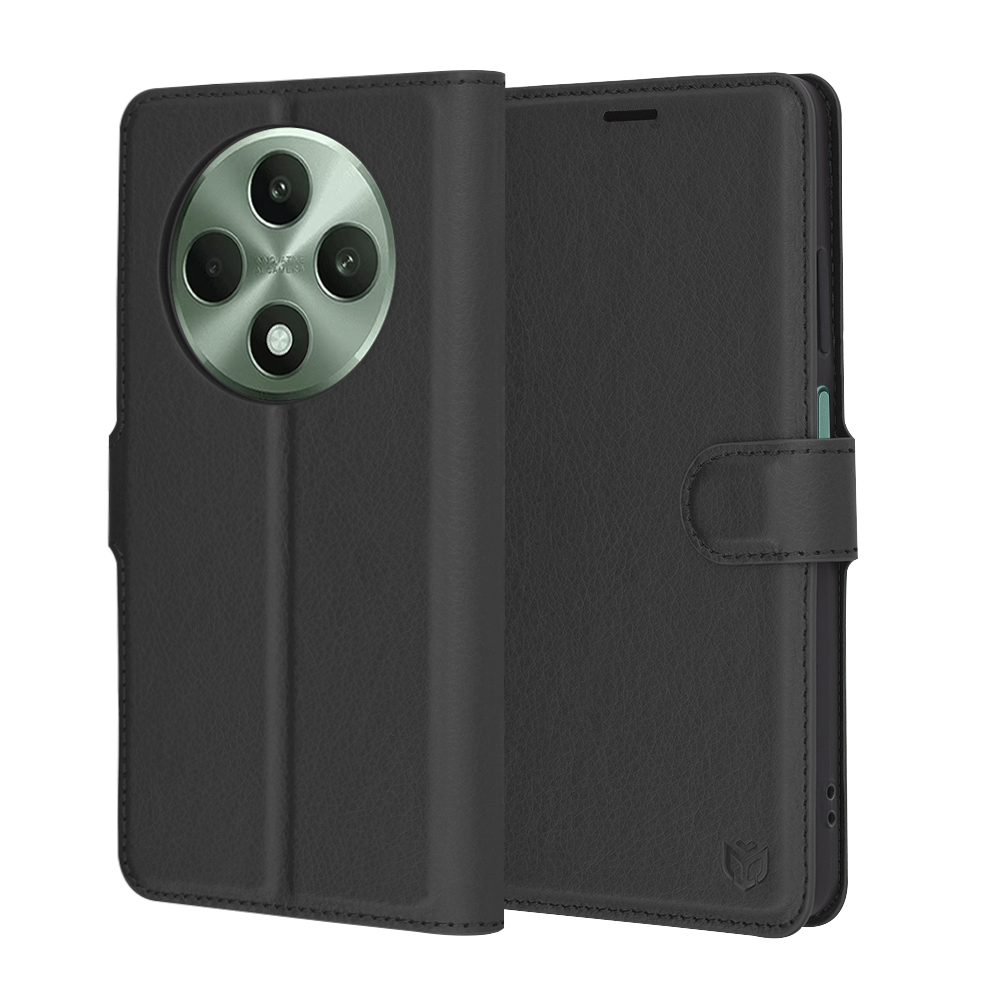 Levně Techsuit kožené pouzdro pro Oppo Reno12 F Reno12 FS černé