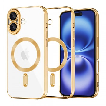 Techsuit Luxury Crystal MagSafe iPhone 16 zlatý