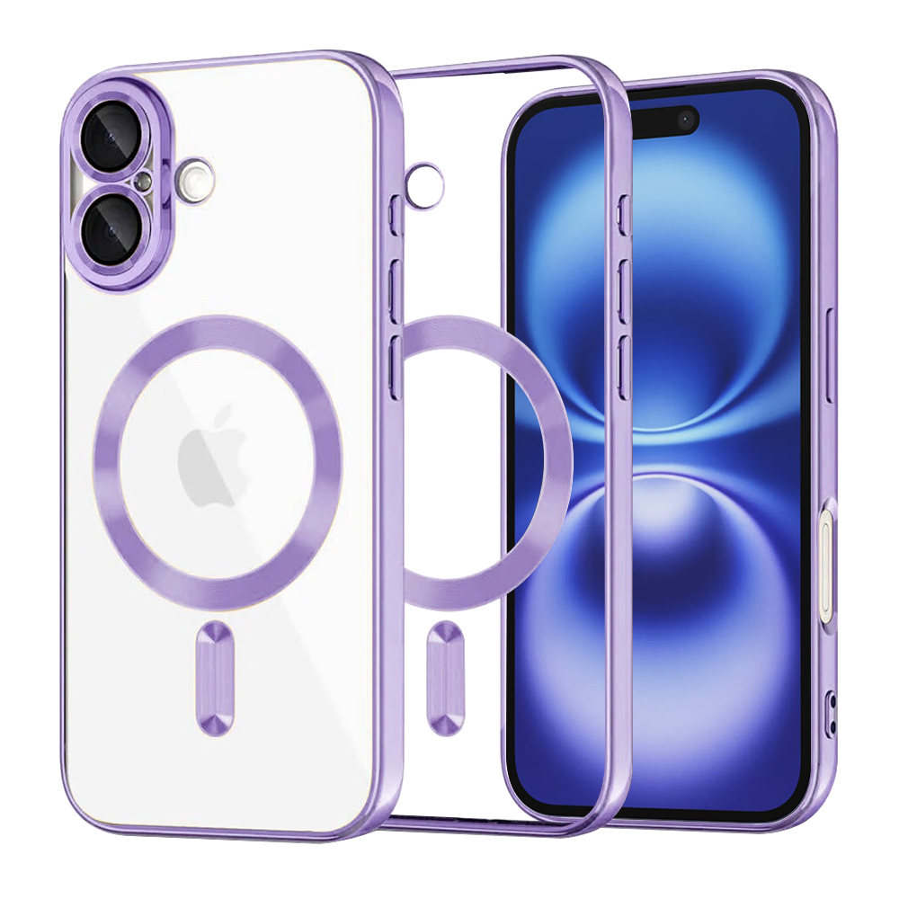 Levně Techsuit Luxury Crystal MagSafe pro iPhone 16 světle fialová