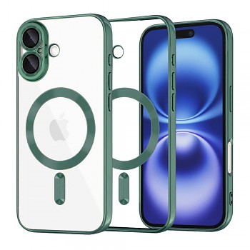 Techsuit Luxury Crystal MagSafe pro iPhone 16 v tmavě zelené