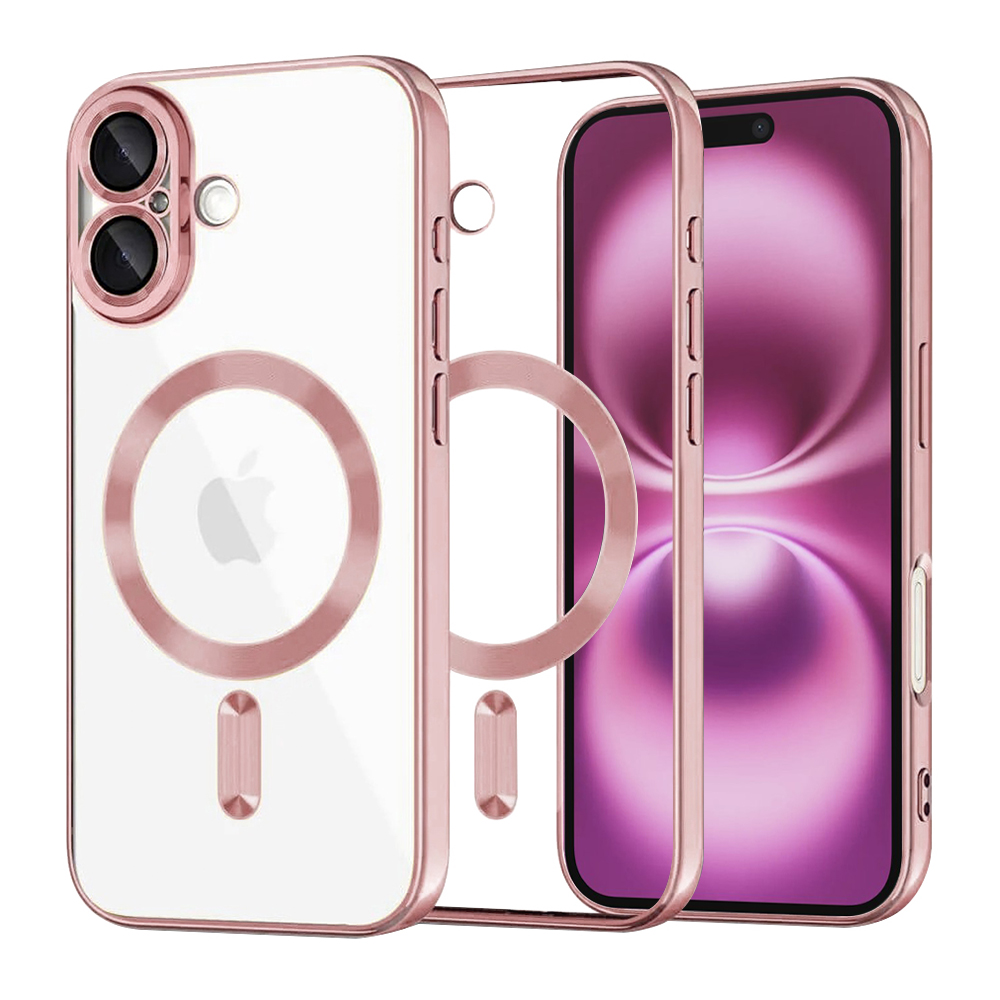 Levně Techsuit Luxury Crystal MagSafe pro iPhone 16 Plus růžová
