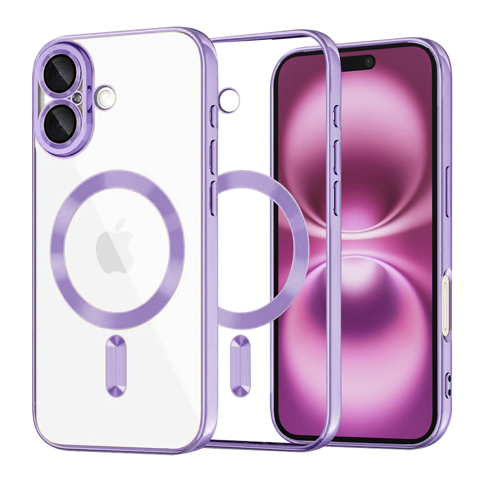 Levně Techsuit Luxury Crystal MagSafe iPhone 16 Plus světle fialová