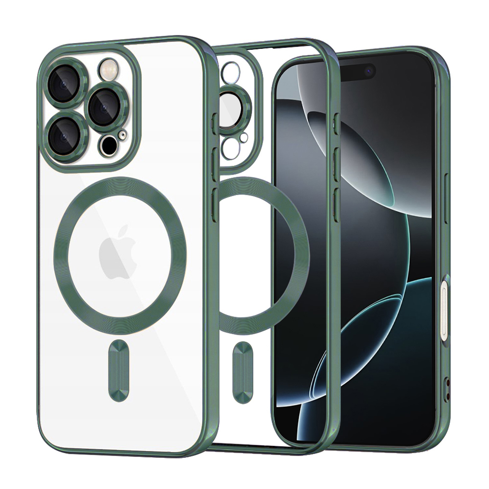 Levně Techsuit Luxury Crystal MagSafe pro iPhone 16 Pro v tmavě zelené