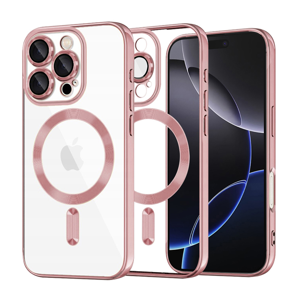 Levně Techsuit Luxury Crystal MagSafe pro iPhone 16 Pro Max růžový