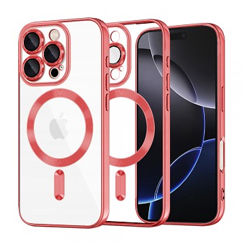 Techsuit Luxury Crystal MagSafe pro iPhone 16 Pro Max červený
