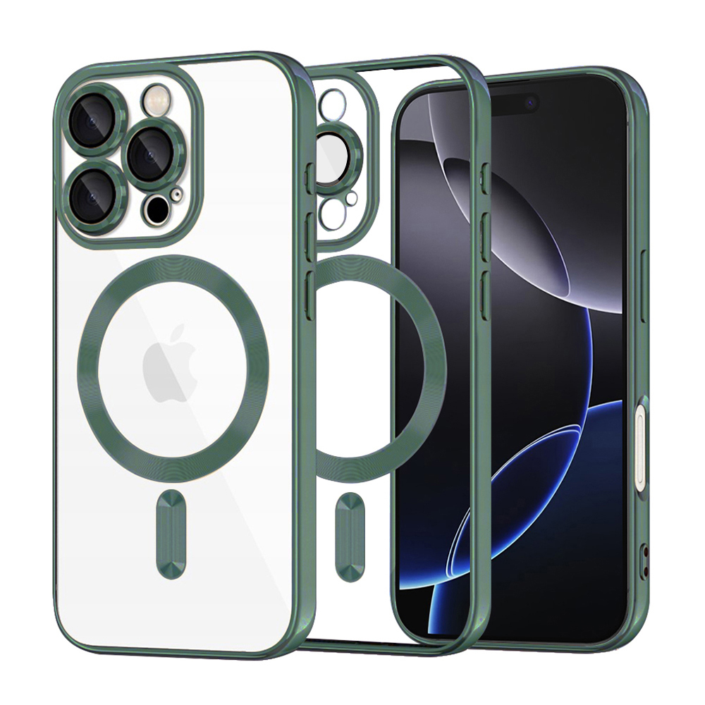 Levně Techsuit Luxury Crystal MagSafe pro iPhone 16 Pro Max v tmavě zelené