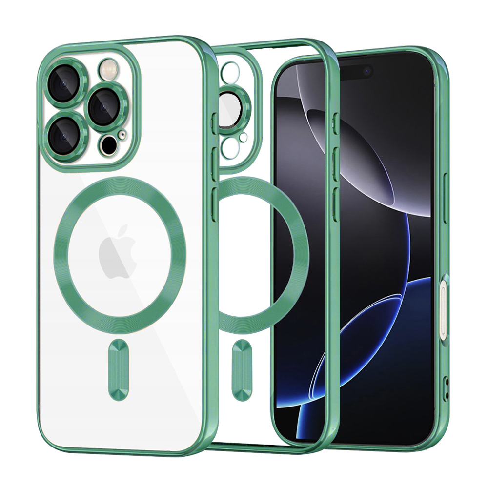 Levně Techsuit Luxury Crystal MagSafe pro iPhone 16 Pro Max světle zelená