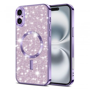 Techsuit Luxury Glitter MagSafe pro iPhone 16 světle fialová