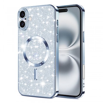 Techsuit Luxury Glitter MagSafe pro iPhone 16 světle modrý