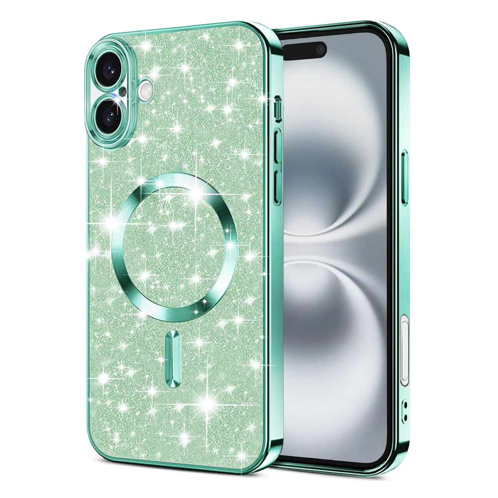 Levně Techsuit Luxury Glitter MagSafe pro iPhone 16 světle zelená