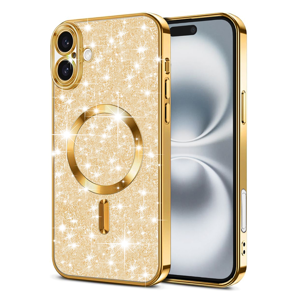 Levně Techsuit Luxury Glitter MagSafe pro iPhone 16 Plus zlatý