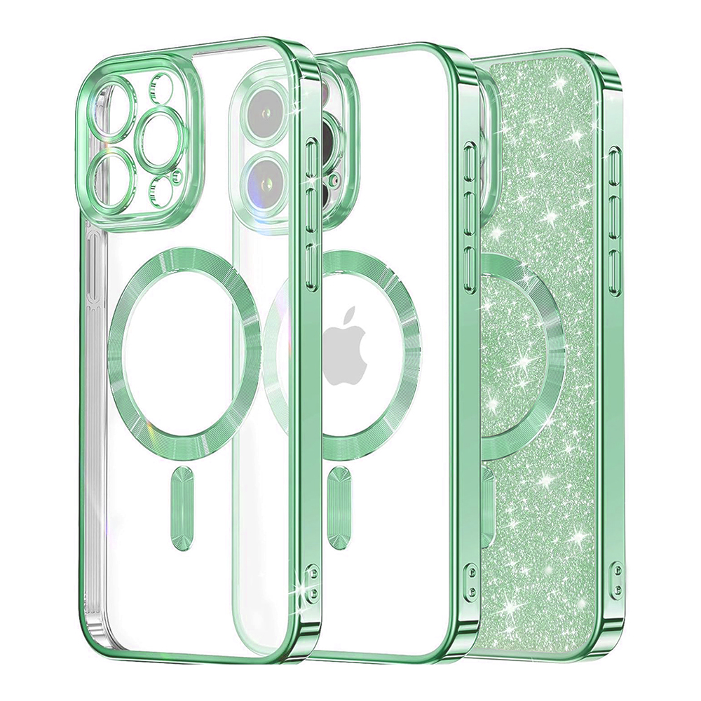 Levně Techsuit Luxury Glitter MagSafe pro iPhone 16 Pro světle zelená