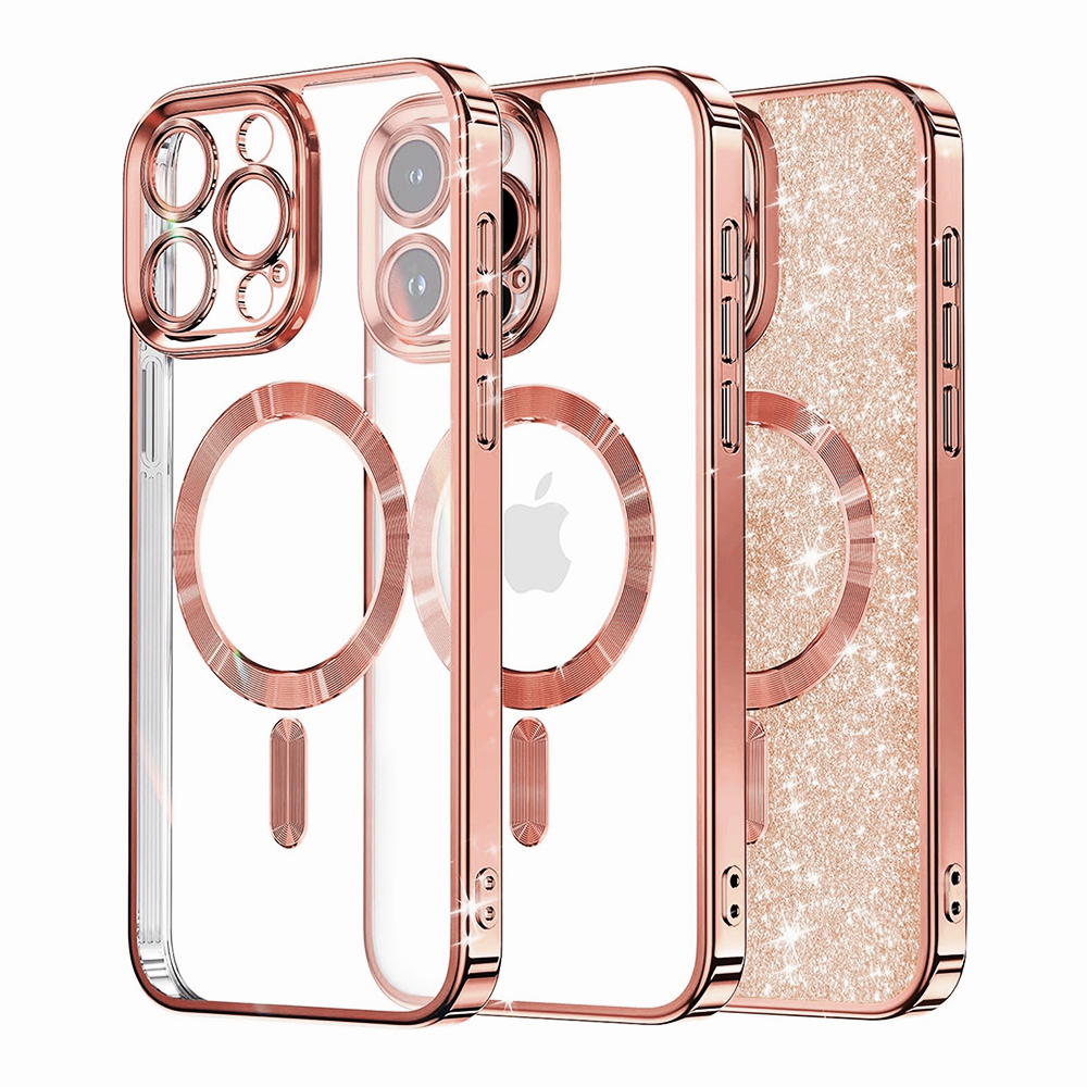 Levně Techsuit Luxury Glitter MagSafe pro iPhone 16 Pro růžově zlatý