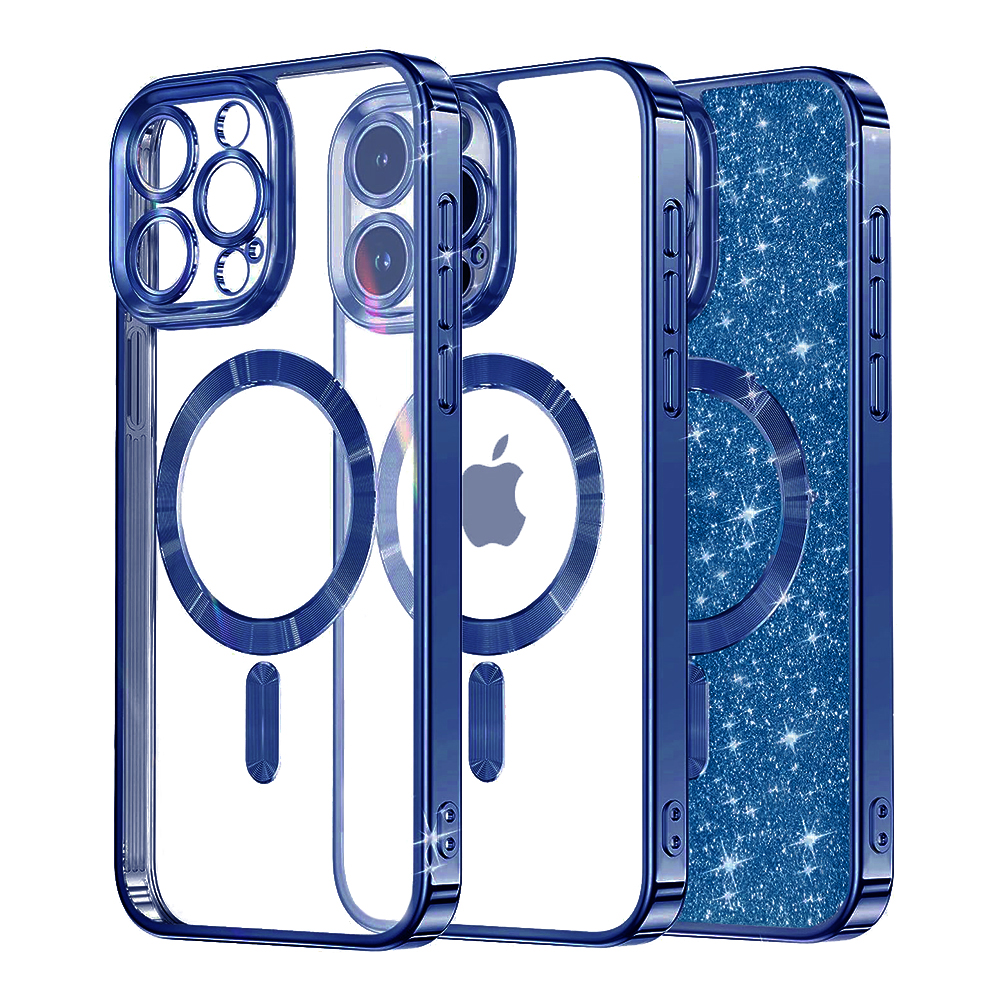 Levně Techsuit Luxury Glitter MagSafe pro iPhone 16 Pro Max tmavě modrá
