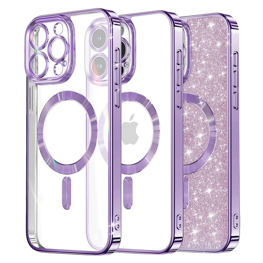Levně Techsuit Luxury Glitter MagSafe pro iPhone 16 Pro Max světle fialová