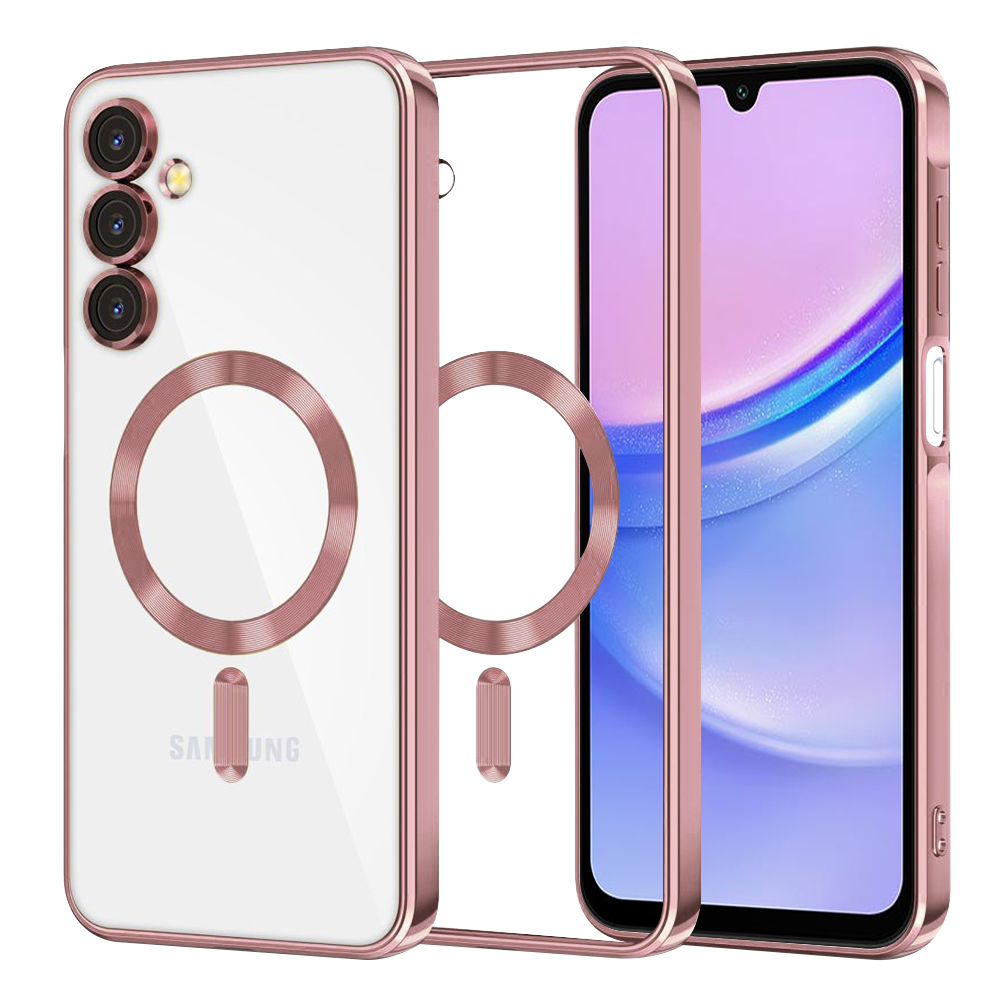 Levně Techsuit Luxury Crystal MagSafe pro Samsung Galaxy A15 4G / A15 5G růžový