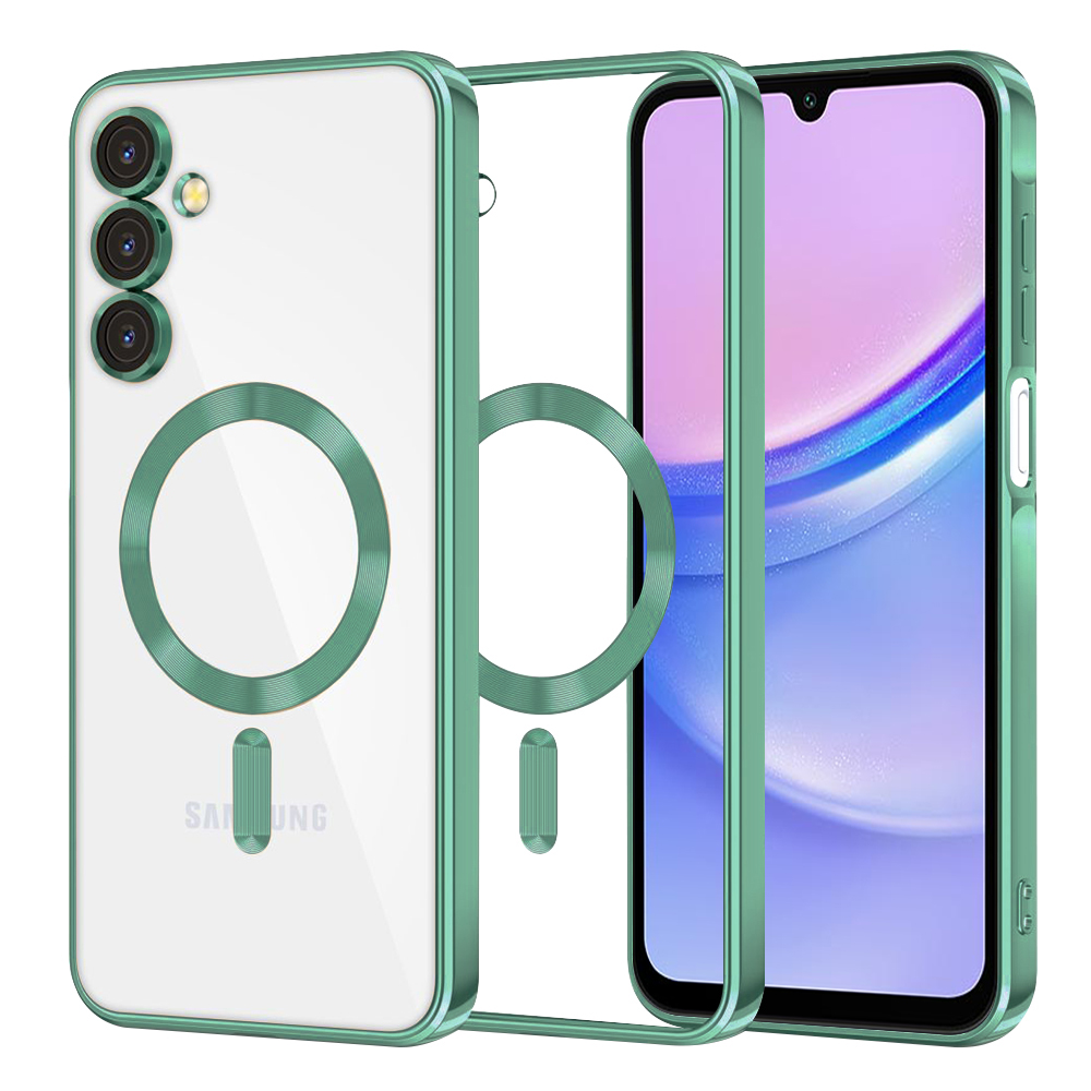 Levně Techsuit Luxury Crystal MagSafe pro Samsung Galaxy A15 4G / A15 5G světle zelená
