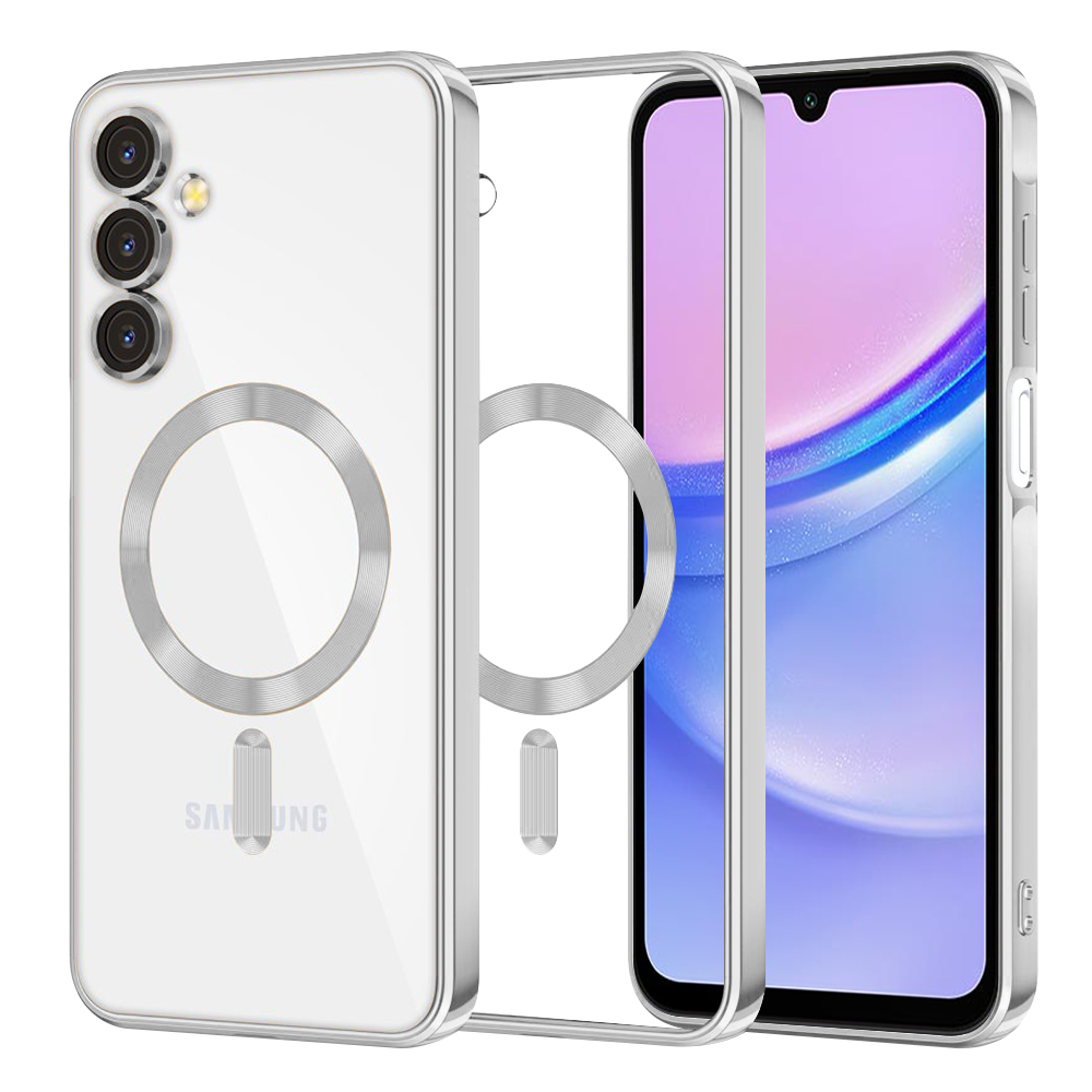 Levně Techsuit Luxury Crystal MagSafe pro Samsung Galaxy A15 4G / A15 5G stříbrný