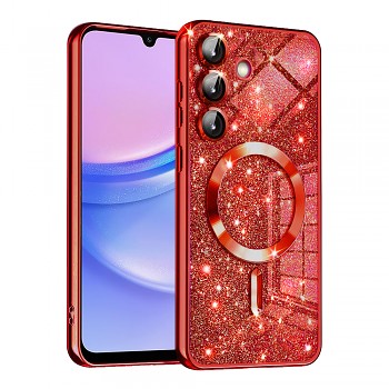 Techsuit Luxury Glitter MagSafe pro Samsung Galaxy A15 4G / A15 5G červená