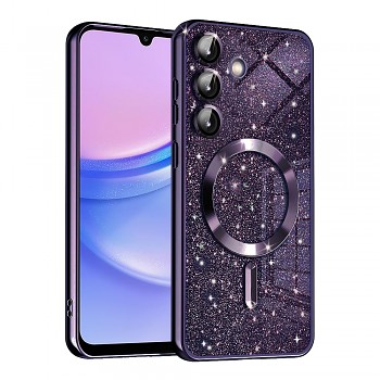 Techsuit Luxury Glitter MagSafe pro Samsung Galaxy A15 4G / A15 5G tmavě fialová
