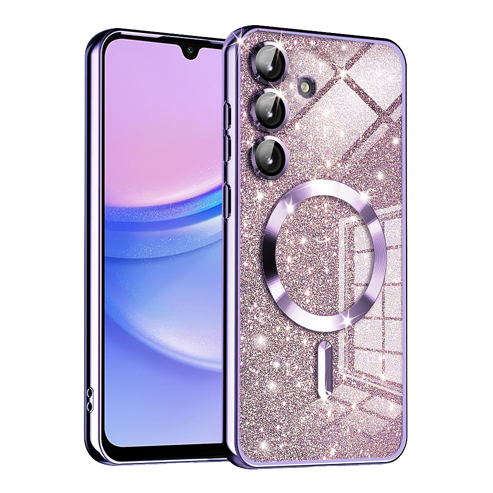 Techsuit Luxury Glitter MagSafe pro Samsung Galaxy A15 4G / A15 5G světle fialová