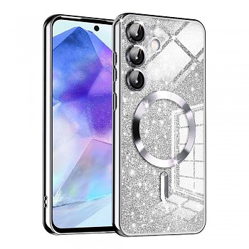 Techsuit Luxury Glitter MagSafe pro Samsung Galaxy A55 5G stříbrná