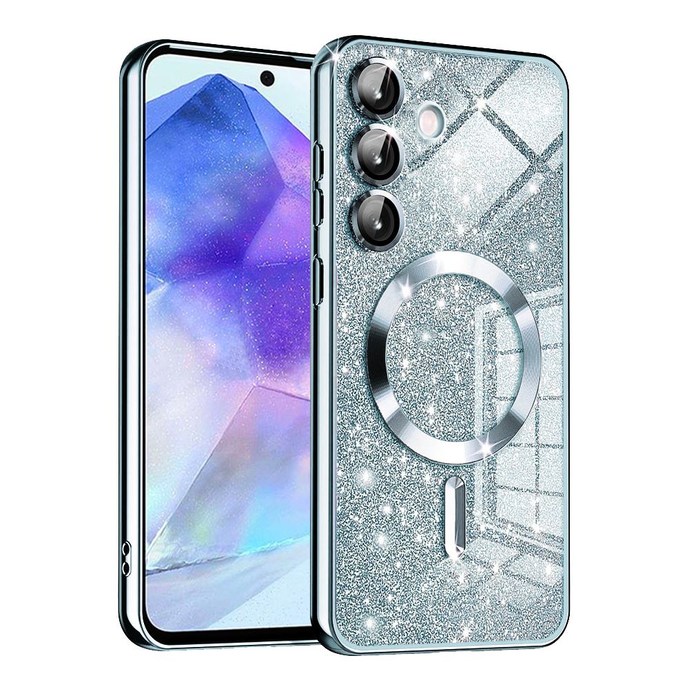 Levně Techsuit Luxury Glitter MagSafe pro Samsung Galaxy A55 5G světle modrá