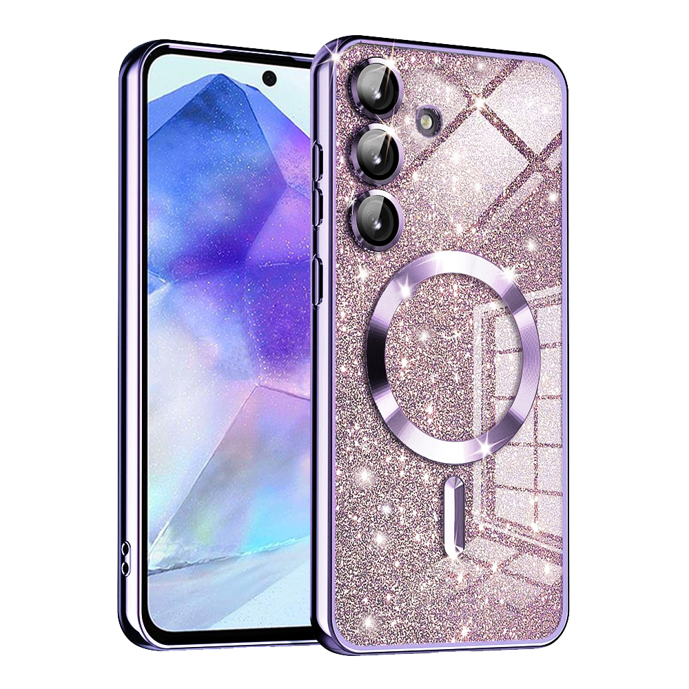 Levně Techsuit Luxury Glitter MagSafe pro Samsung Galaxy A55 5G světle fialová