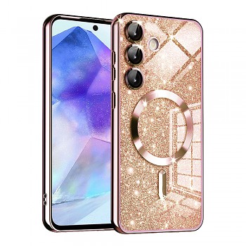 Techsuit Luxury Glitter MagSafe pro Samsung Galaxy A55 5G růžově zlatá