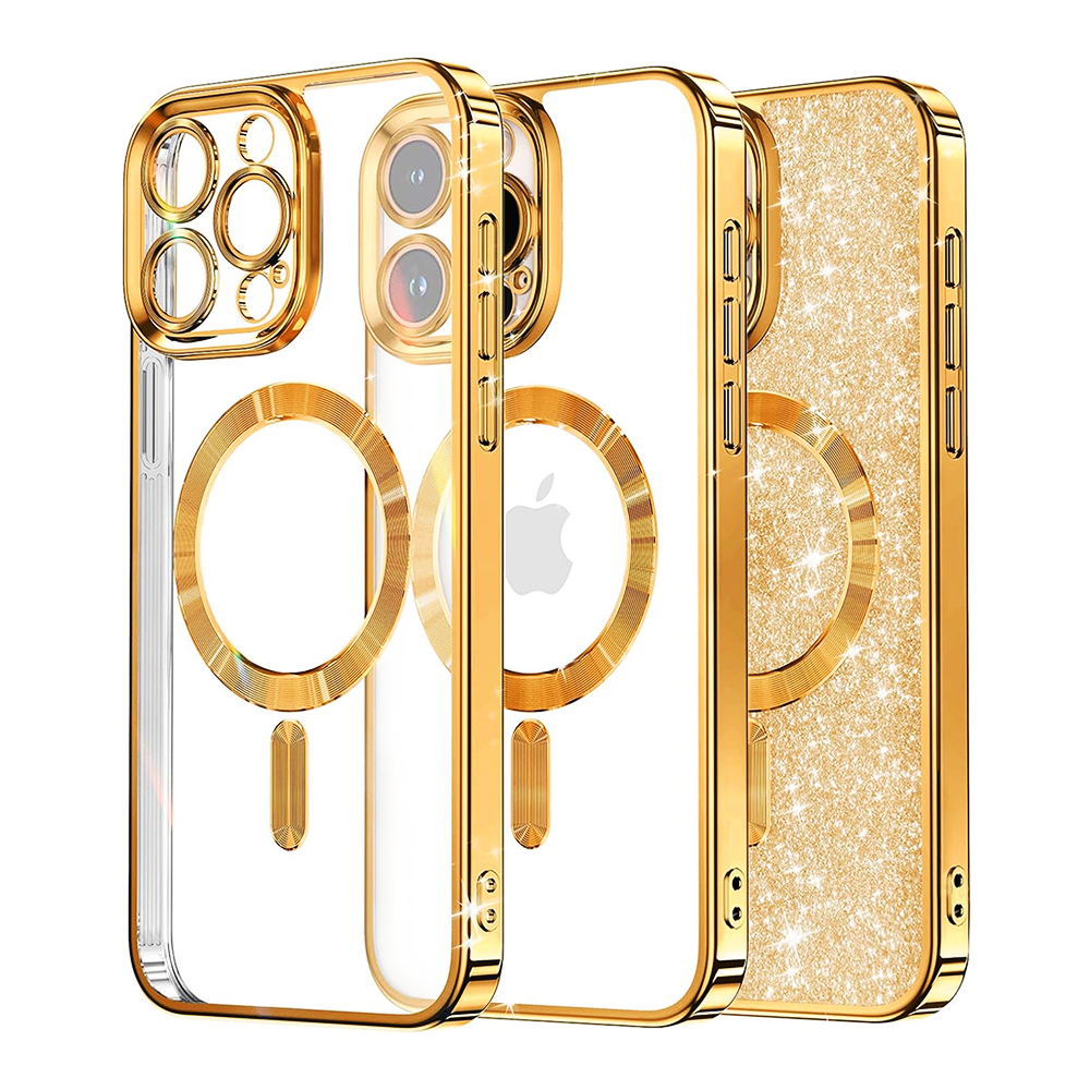 Levně Techsuit Luxury Glitter MagSafe pro iPhone 16 Pro zlatý